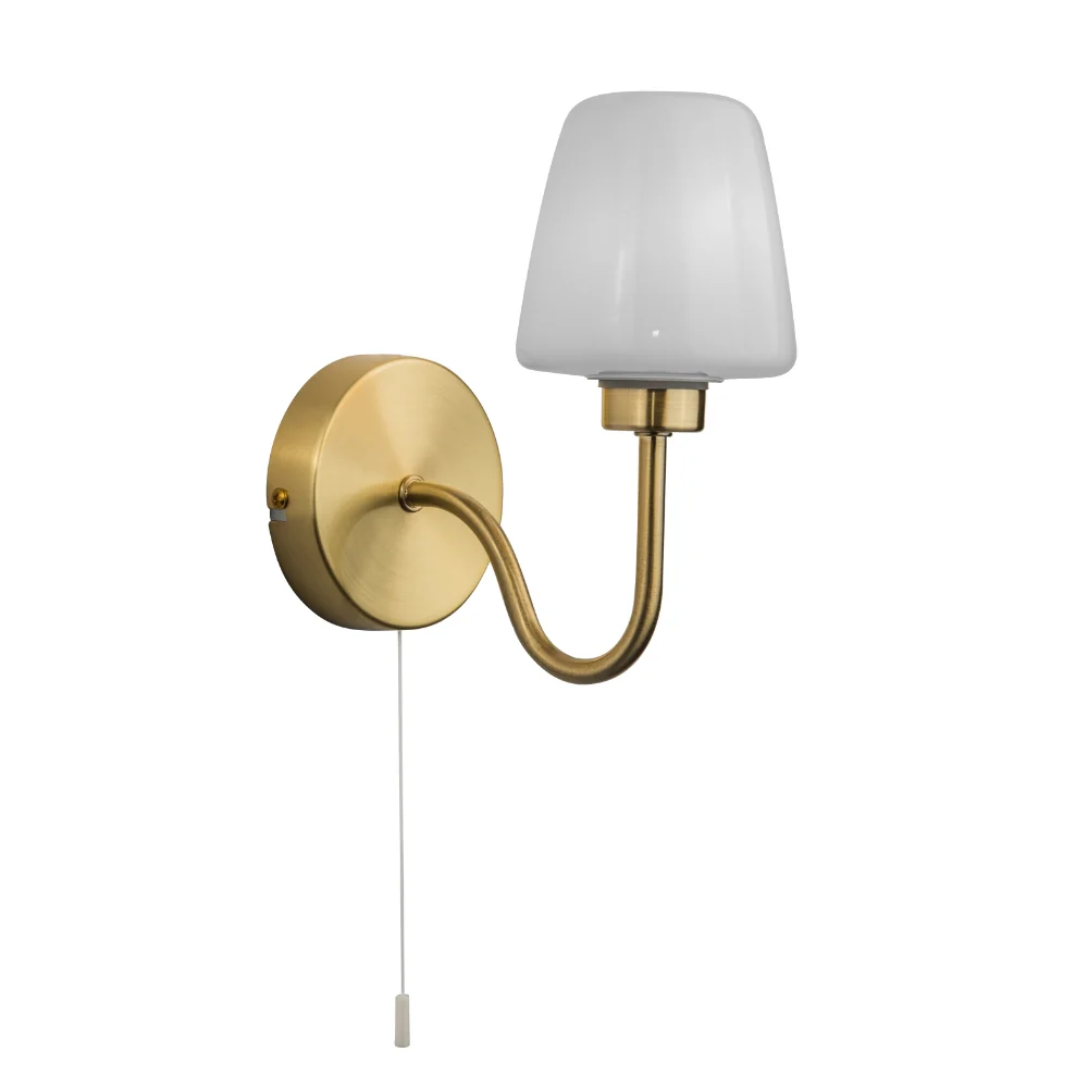 Marina Single Bathroom Wall Light IP44- Polished Chrome/ Satin Brass Finish - Image 6