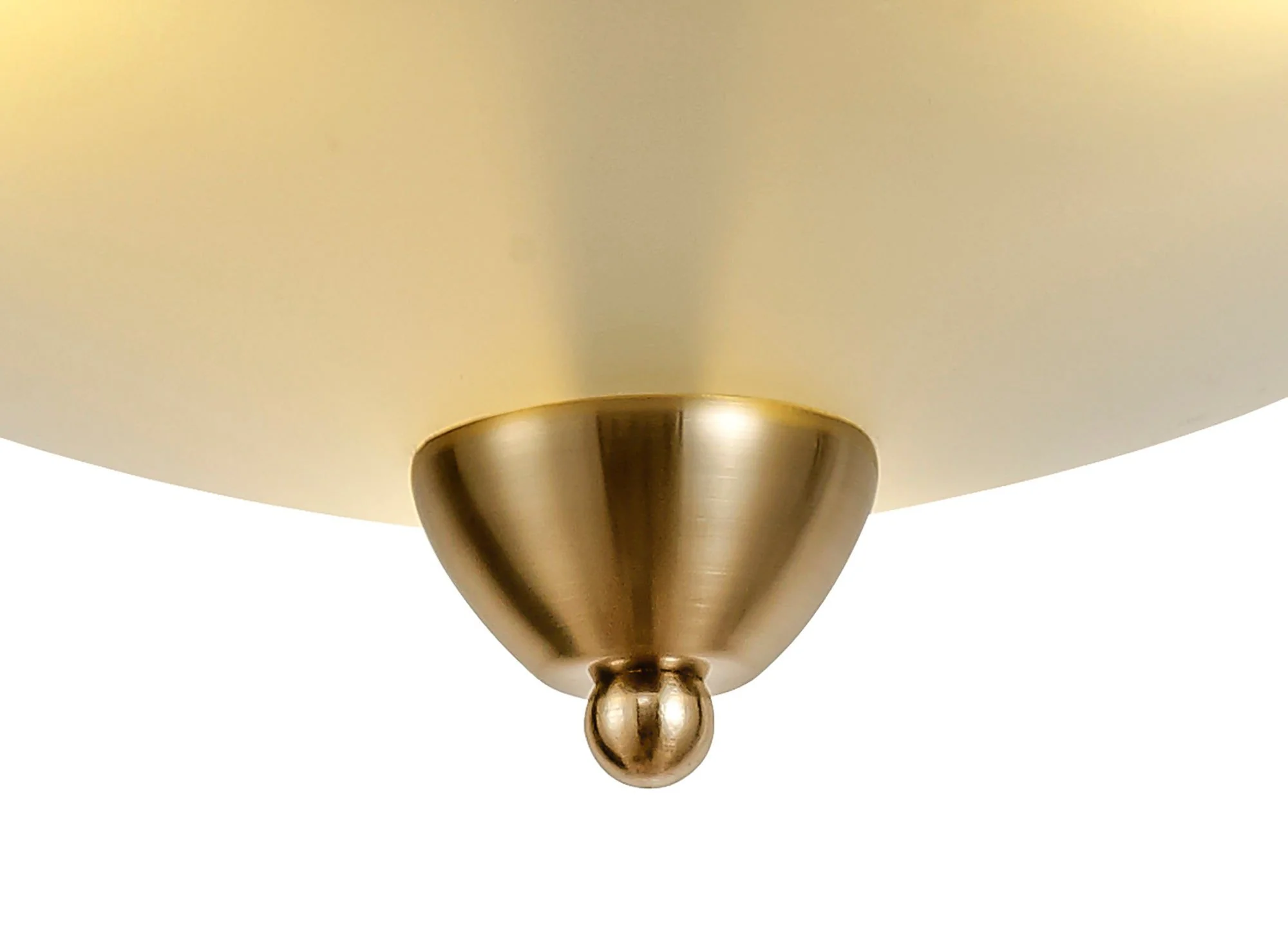 Mario Semi-Flush Ceiling 3 Light, Antique Brass/Frosted Glass - Image 5