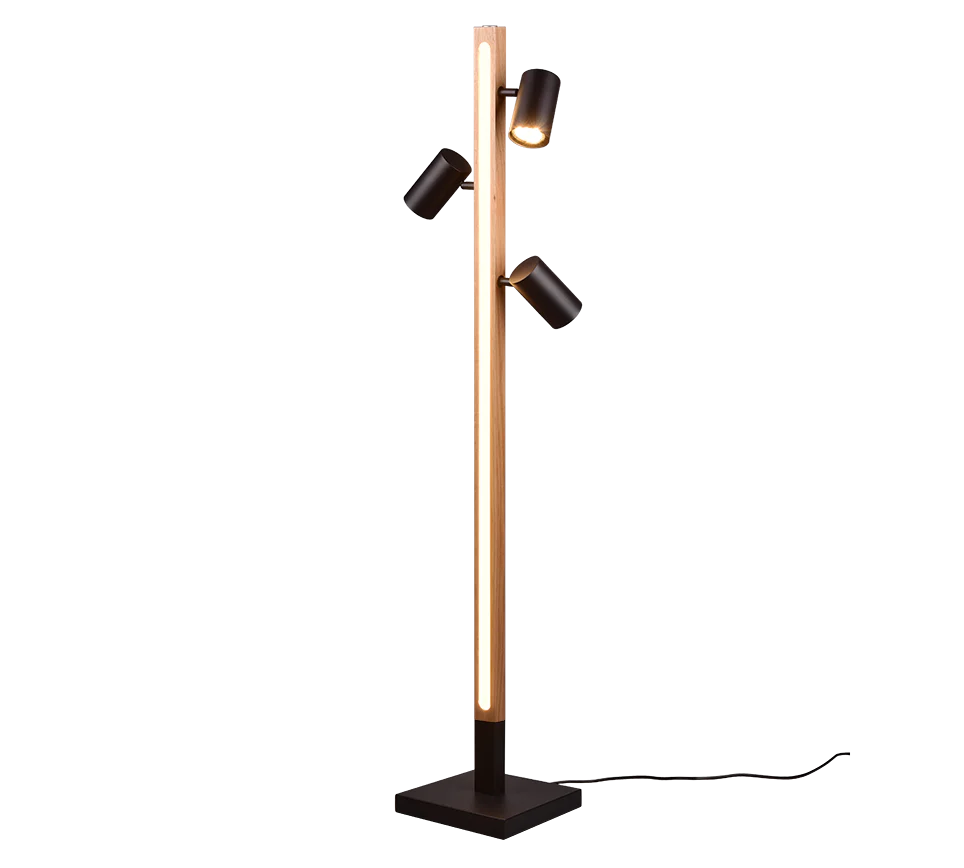 Marley Modern LED Floor Lamp - Nickel/Black - Image 2