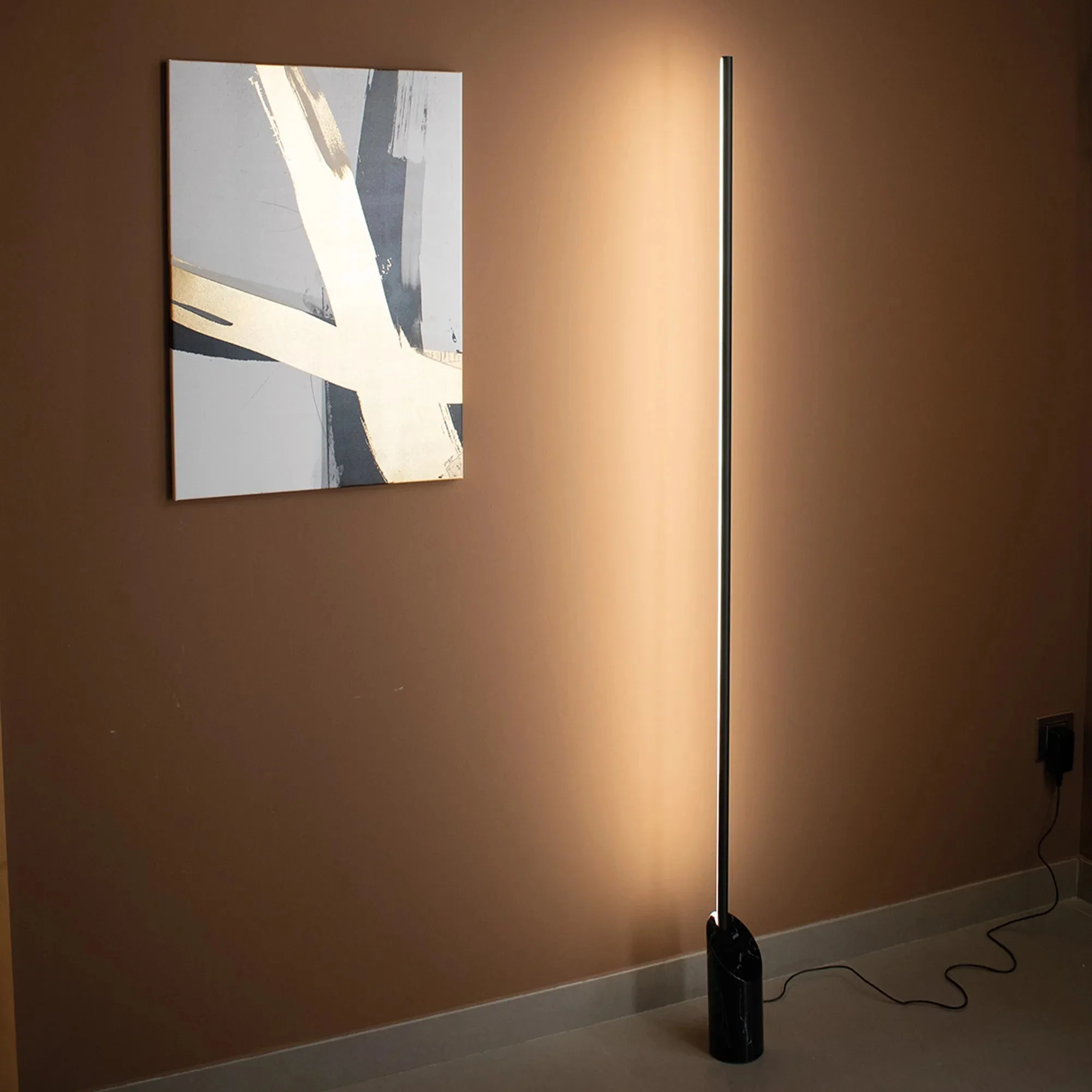 Marmol Floor Lamp- Black & White Marble/White & Black - Image 5