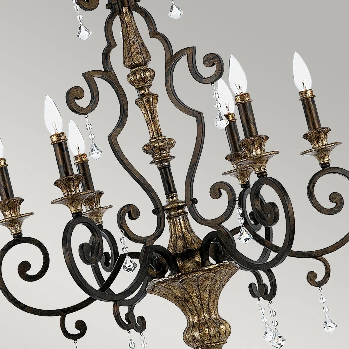 Marquette 6/9Lt Chandelier Ceiling Light - Heirloom Finish - Image 3