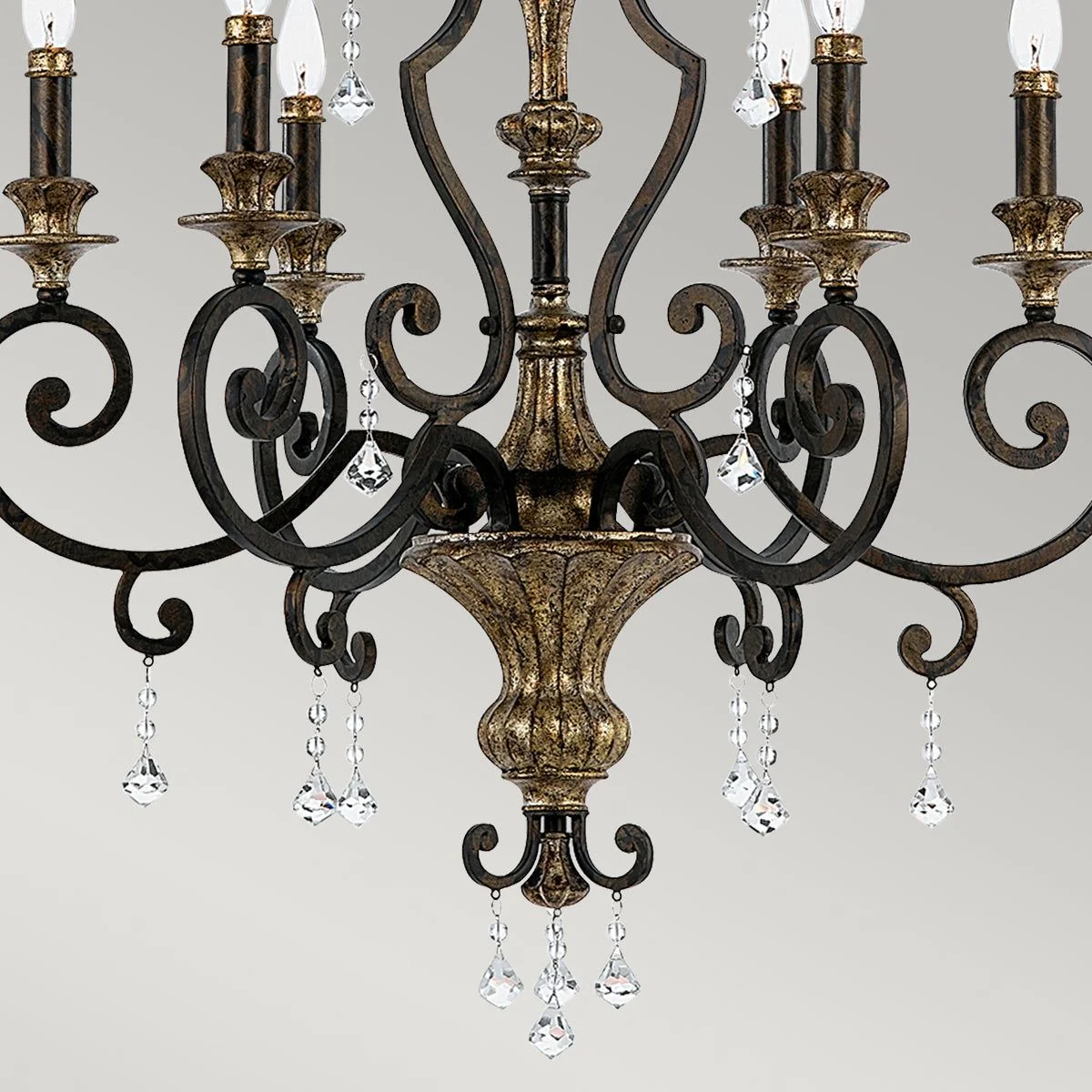 Marquette 6/9Lt Chandelier Ceiling Light - Heirloom Finish - Image 4
