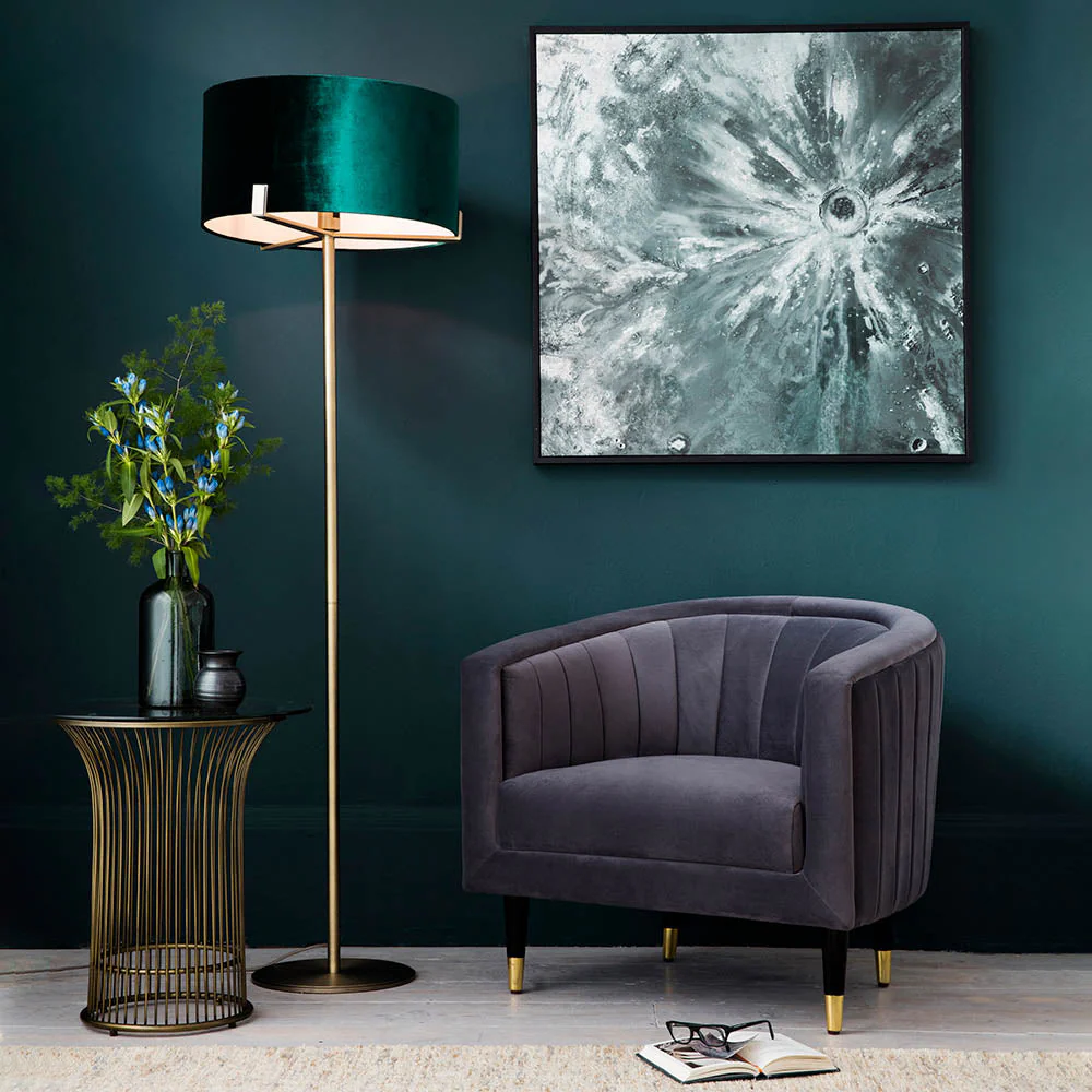 Marriott Floor Lamp Antique Brass/Brushed Bronze E27 - Image 4