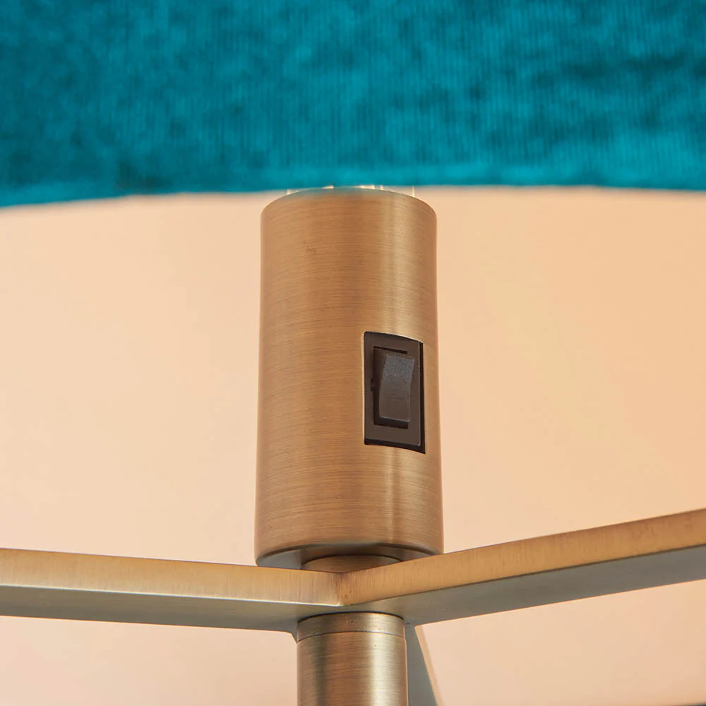Marriott Floor Lamp Antique Brass/Brushed Bronze E27 - Image 8