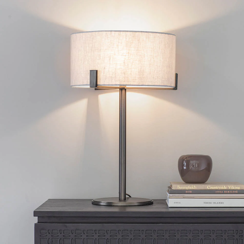 Marriott Table Lamp Antique Brass/Brushed Bronze E27 - Image 11
