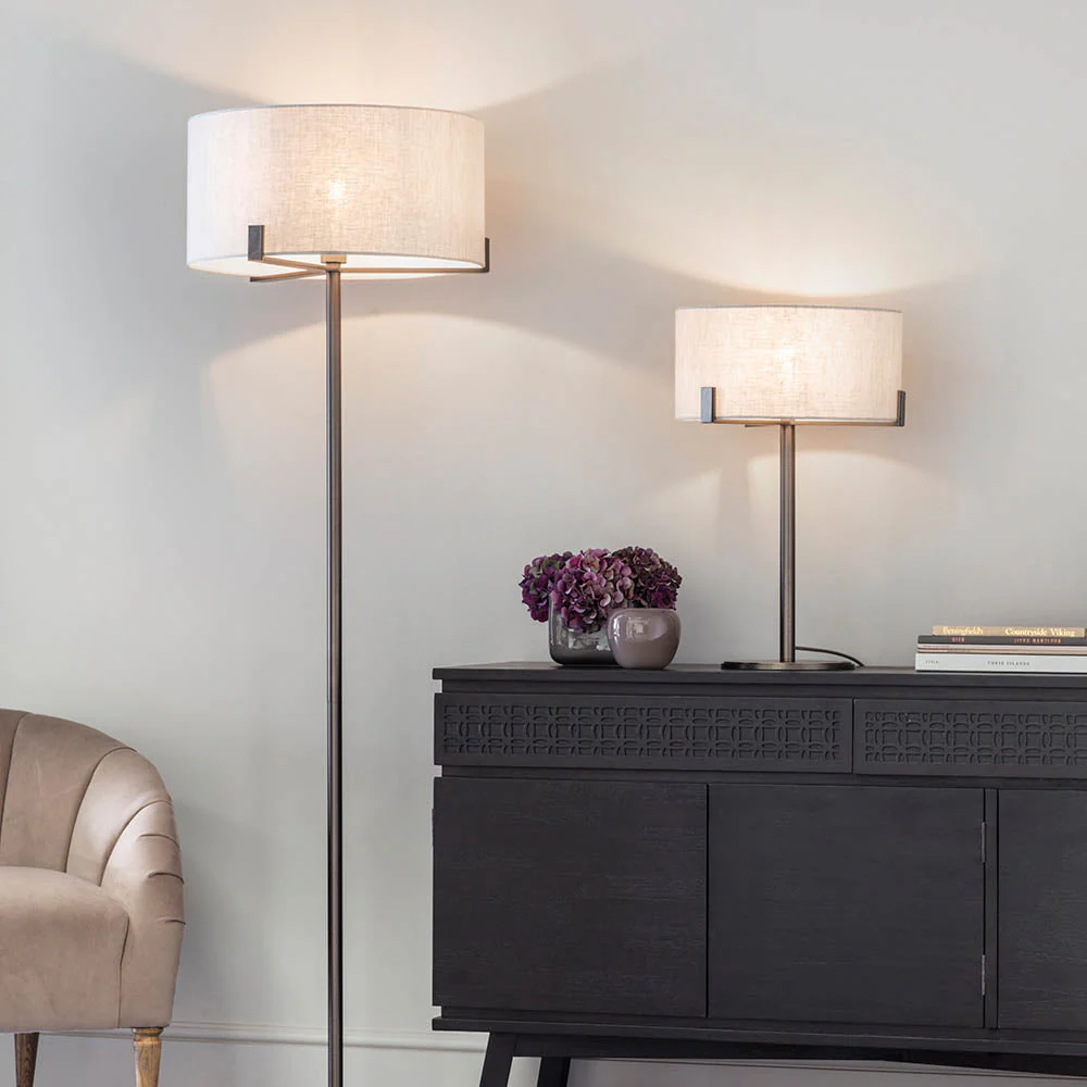 Marriott Table Lamp Antique Brass/Brushed Bronze E27 - Image 12