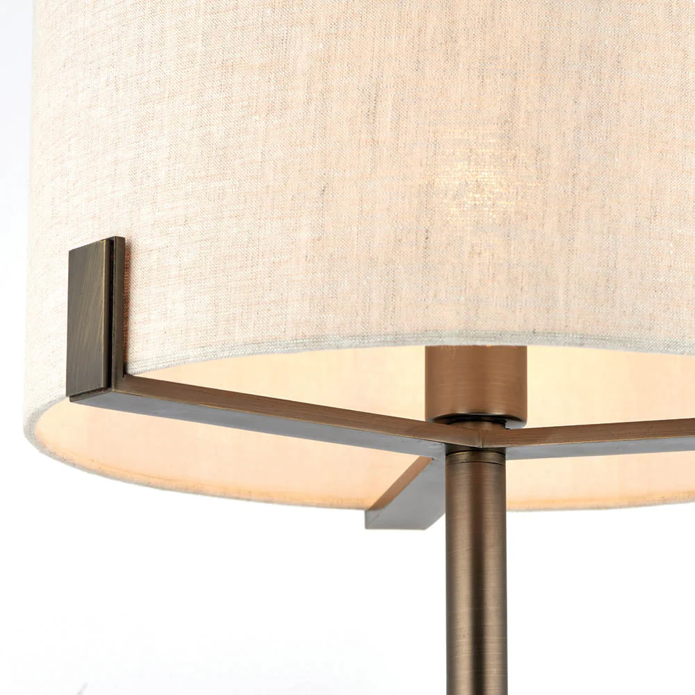 Marriott Table Lamp Antique Brass/Brushed Bronze E27 - Image 13