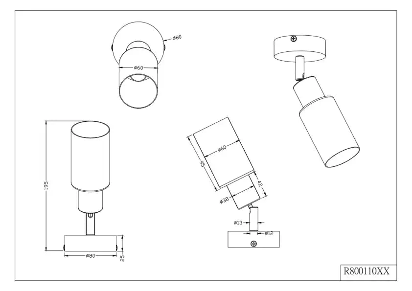 Mars Ceiling Spotlight - Nickel - Image 3
