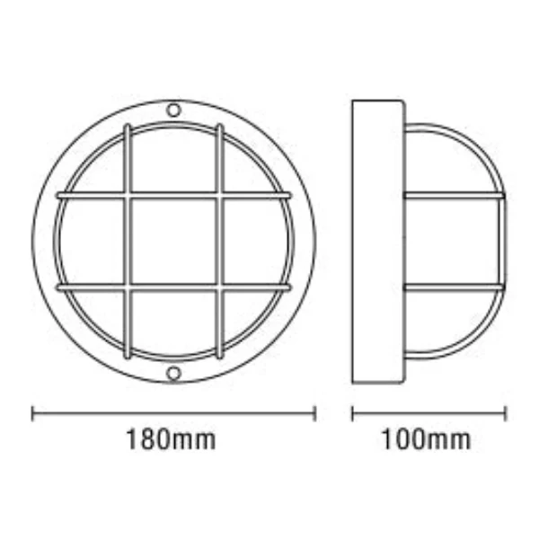 Mars Polycarbonate Round Bulkhead Outdoor Wall Light - Image 3