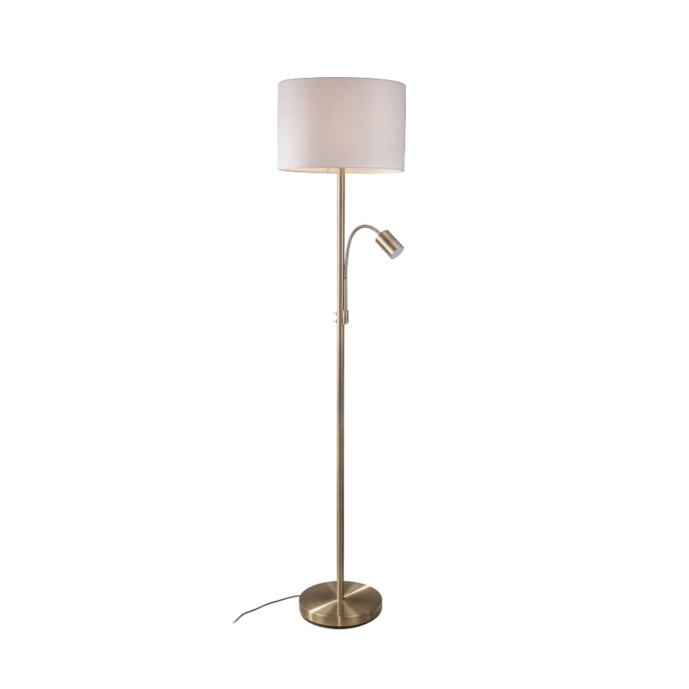 Marshall Mother and Child Floor Lamp Satin Chrome & Antique Brass - Image 2