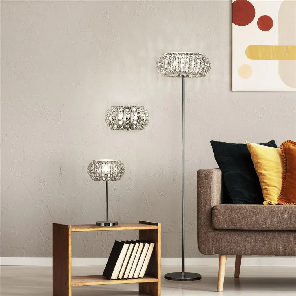 Marylin 3LT Floor Lamp - Chrome, Crystal Glass & Sand G9 - Image 5