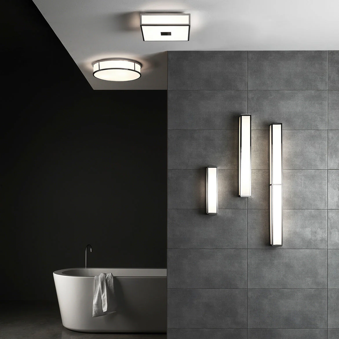 Mashiko IP44 Bathroom Light - Polished Chrome/Bronze Square/Round - Image 35