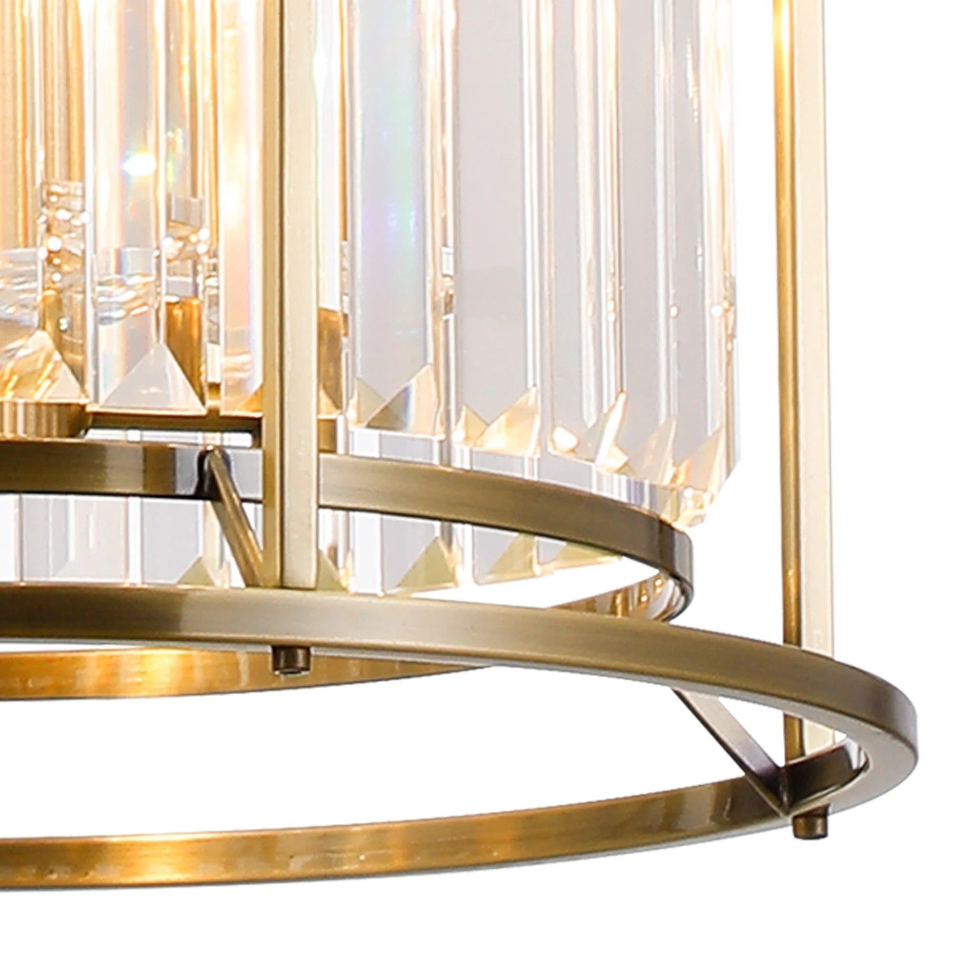 Massa 2 Tier Centre Ceiling Light/Semi Ceiling Convertible, 3+3 x E14 - Satin Black & Clear/Antique Brass & Clear/Polished Nickel & Clear IP20 - Image 4