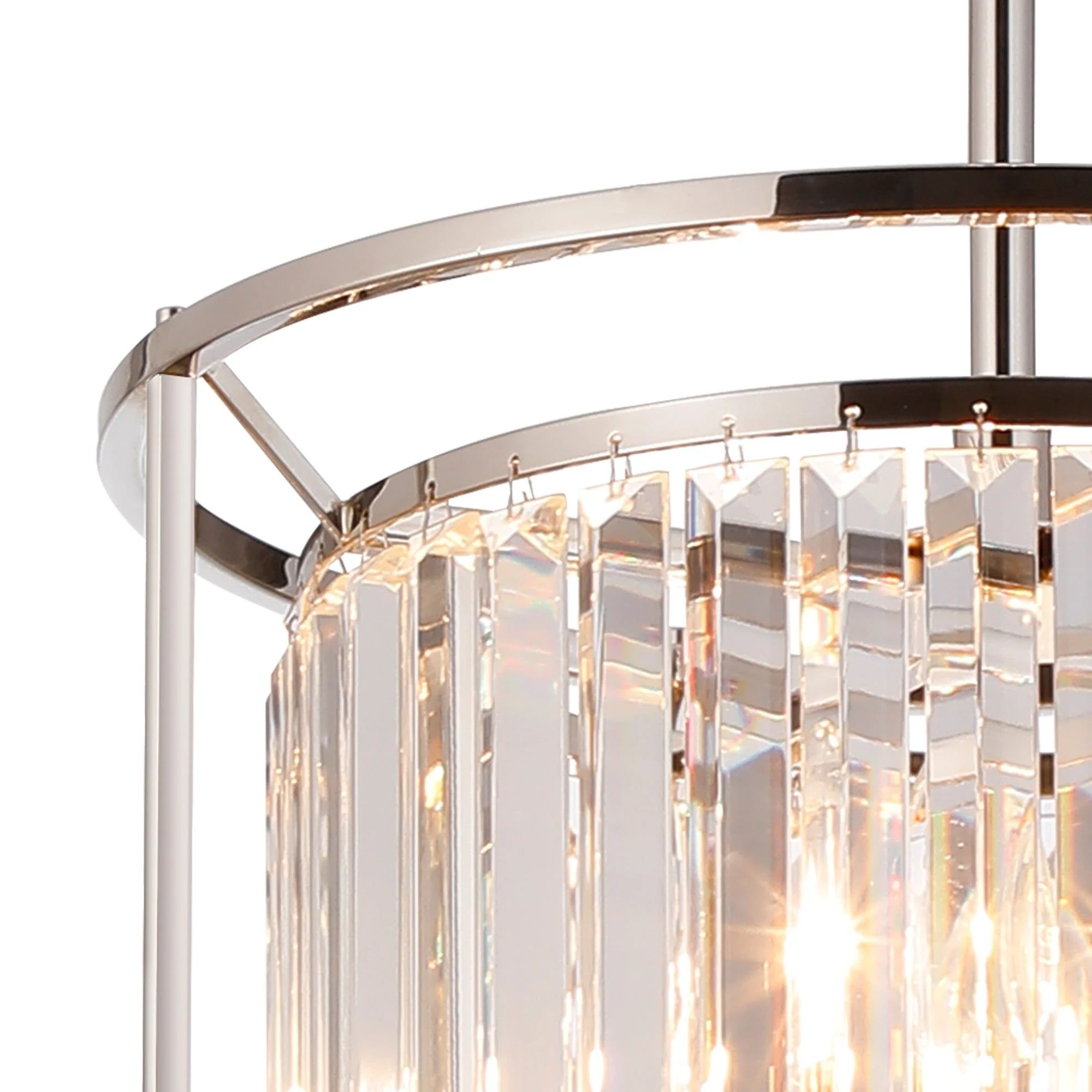 Massa 2 Tier Centre Ceiling Light/Semi Ceiling Convertible, 3+3 x E14 - Satin Black & Clear/Antique Brass & Clear/Polished Nickel & Clear IP20 - Image 5