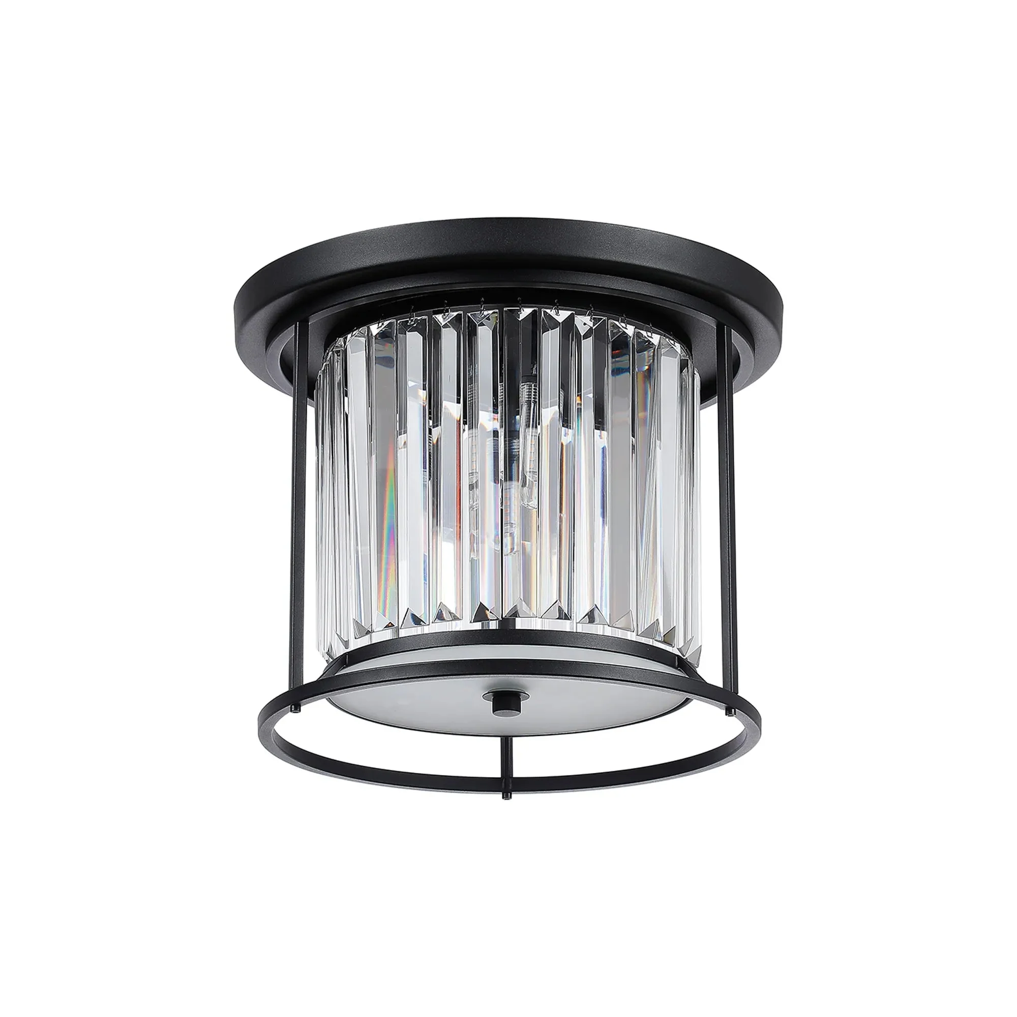 Massa Bathroom Flush Ceiling Light- Black, Polished Nickel, Gold Finishes