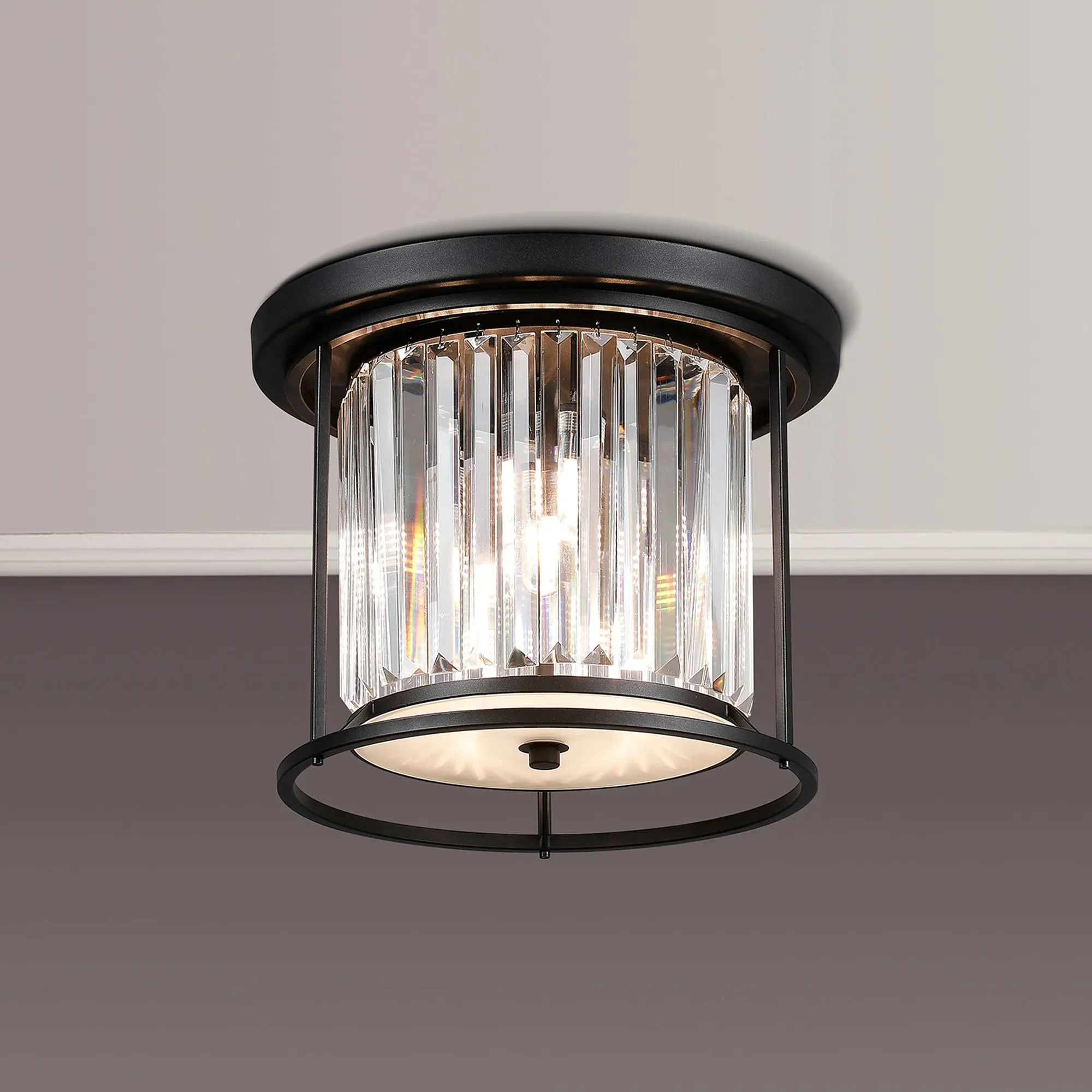 Massa Bathroom Flush Ceiling Light- Black, Polished Nickel, Gold Finishes - Image 2