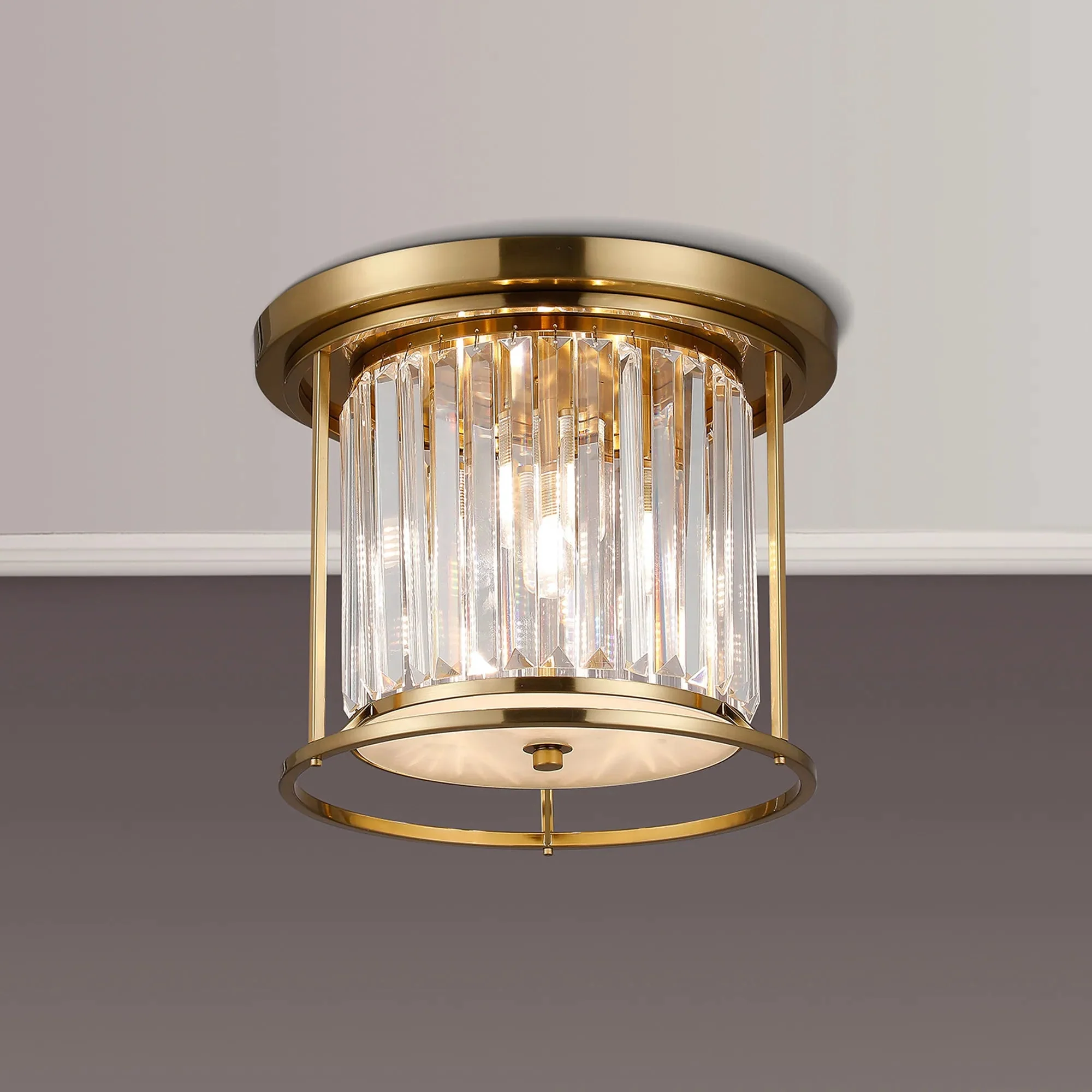 Massa Bathroom Flush Ceiling Light- Black, Polished Nickel, Gold Finishes - Image 6