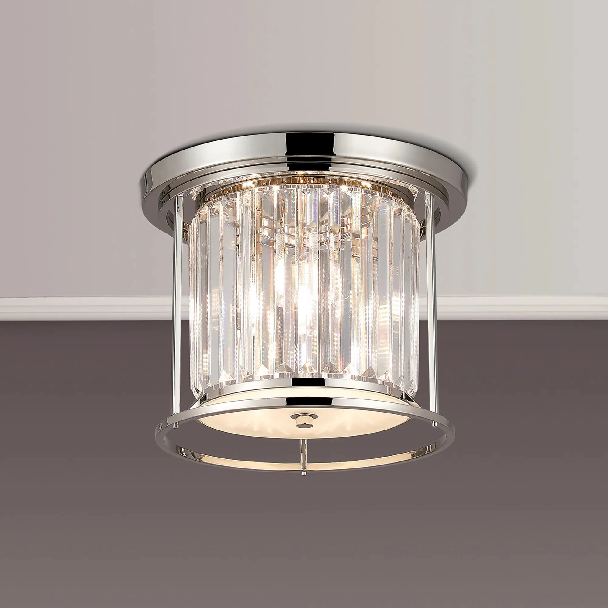 Massa Bathroom Flush Ceiling Light- Black, Polished Nickel, Gold Finishes - Image 7