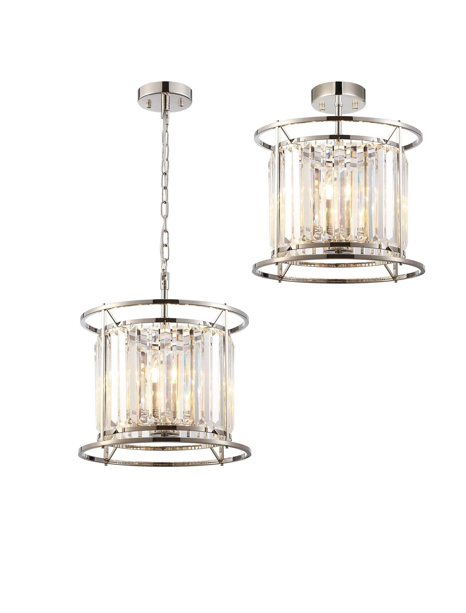 Massa 3/6Lt Crystal Ceiling Light/Semi Flush Convertible - Various FInish - Image 7