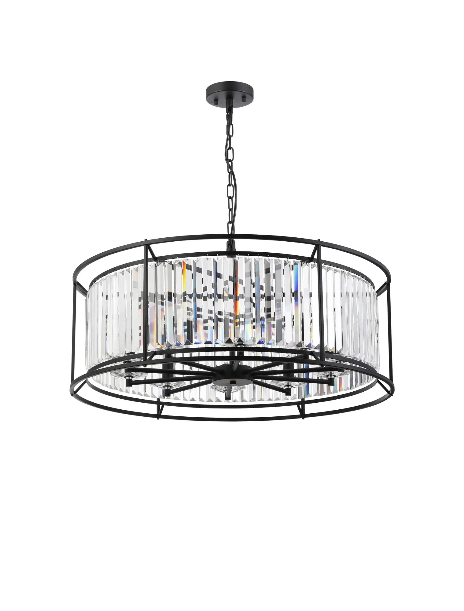 Massa 8/10Lt Crystal Ceiling Light/Semi Flush Convertible - Various Finish - Image 3