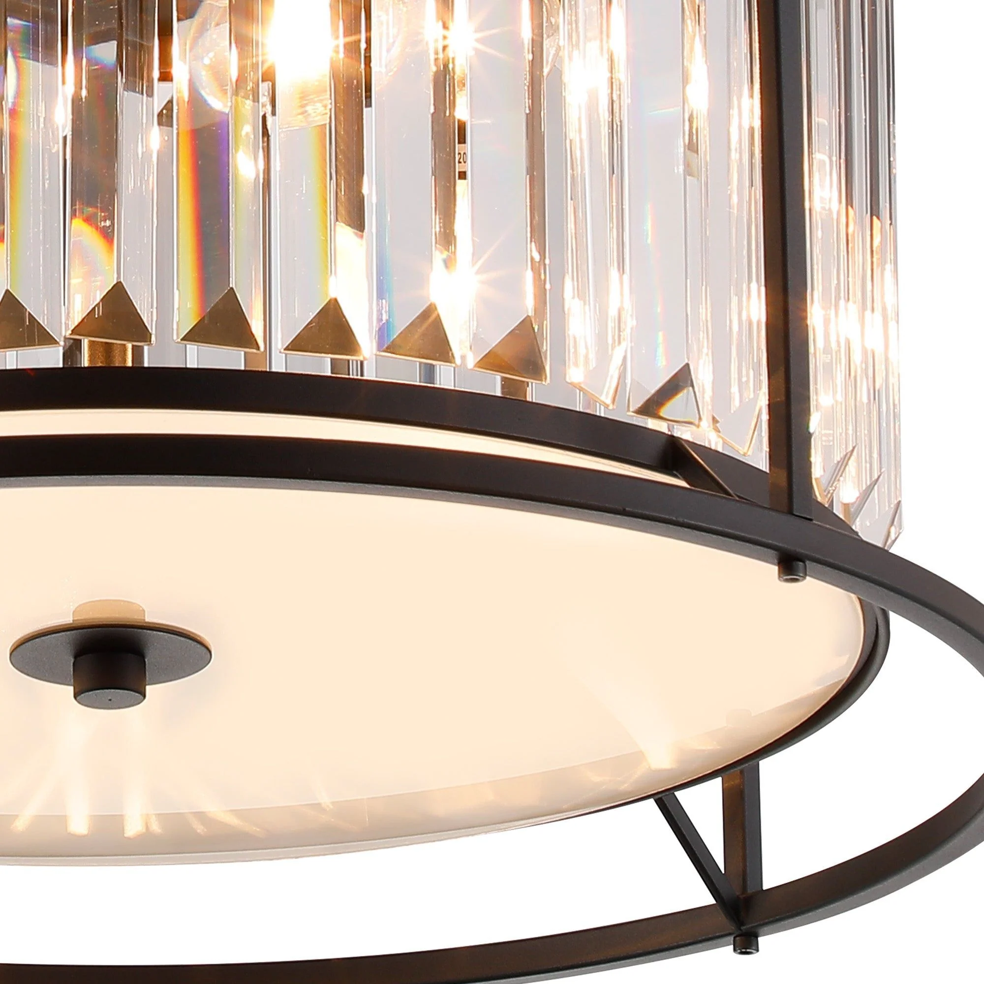 Massa Flush Ceiling Light, 3/4/6Lt x E27 - Satin Black & Clear/Antique Brass & Clear/Polished Nickel & Clear IP20 - Image 10