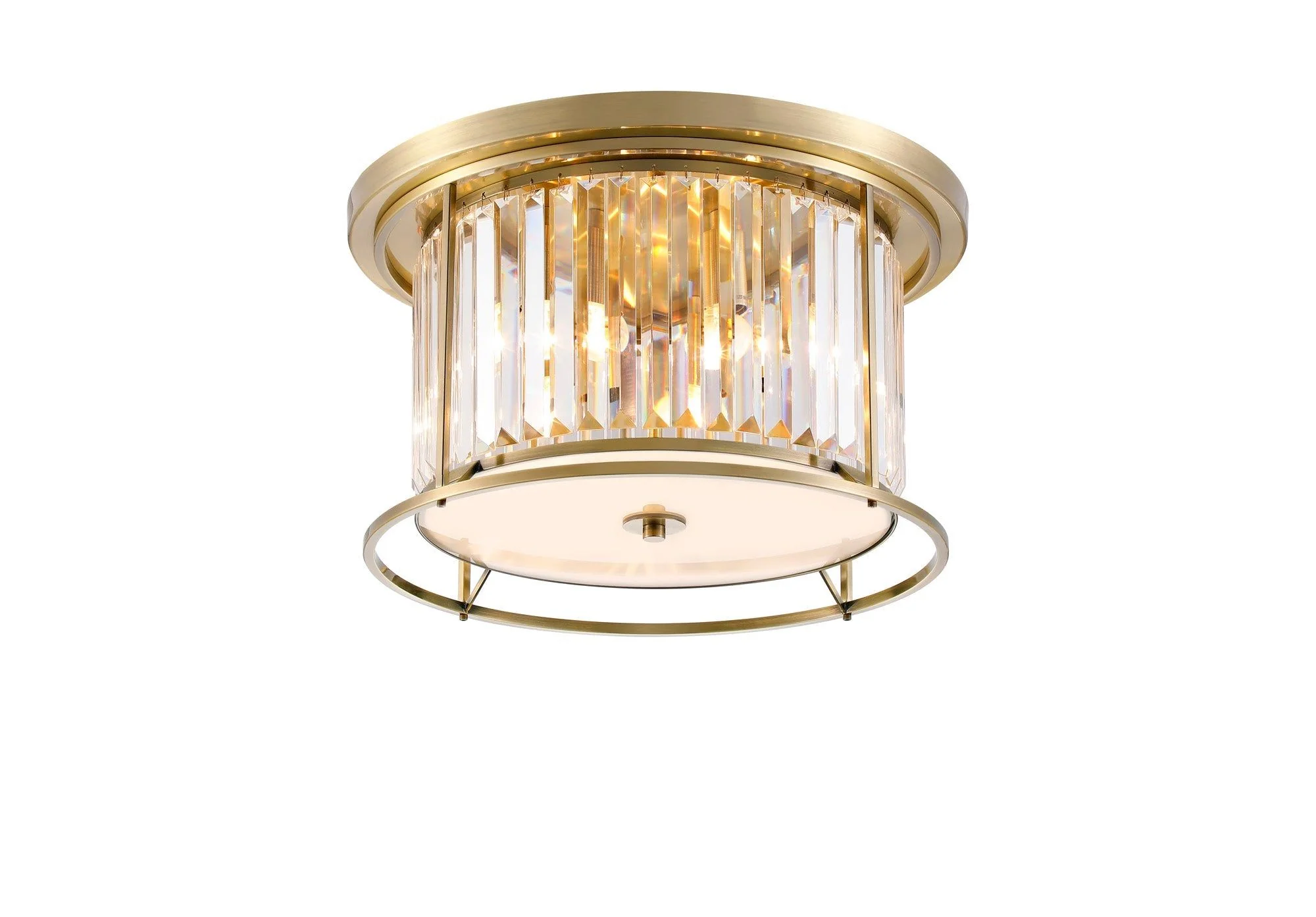 Massa Flush Ceiling Light, 3/4/6Lt x E27 - Satin Black & Clear/Antique Brass & Clear/Polished Nickel & Clear IP20 - Image 11