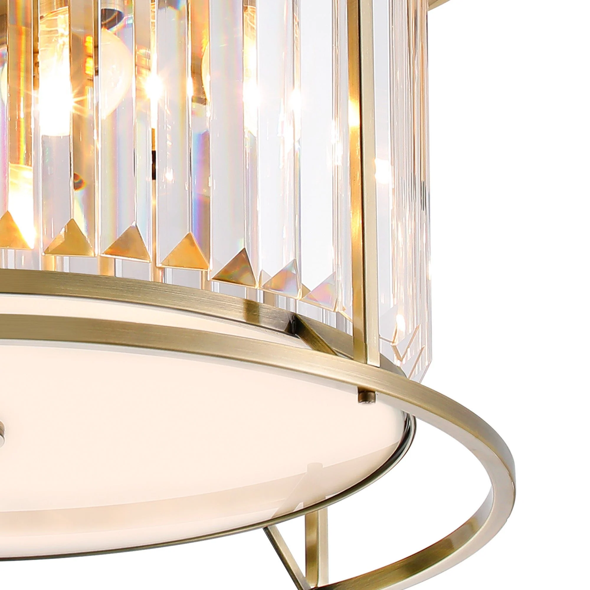 Massa Flush Ceiling Light, 3/4/6Lt x E27 - Satin Black & Clear/Antique Brass & Clear/Polished Nickel & Clear IP20 - Image 13