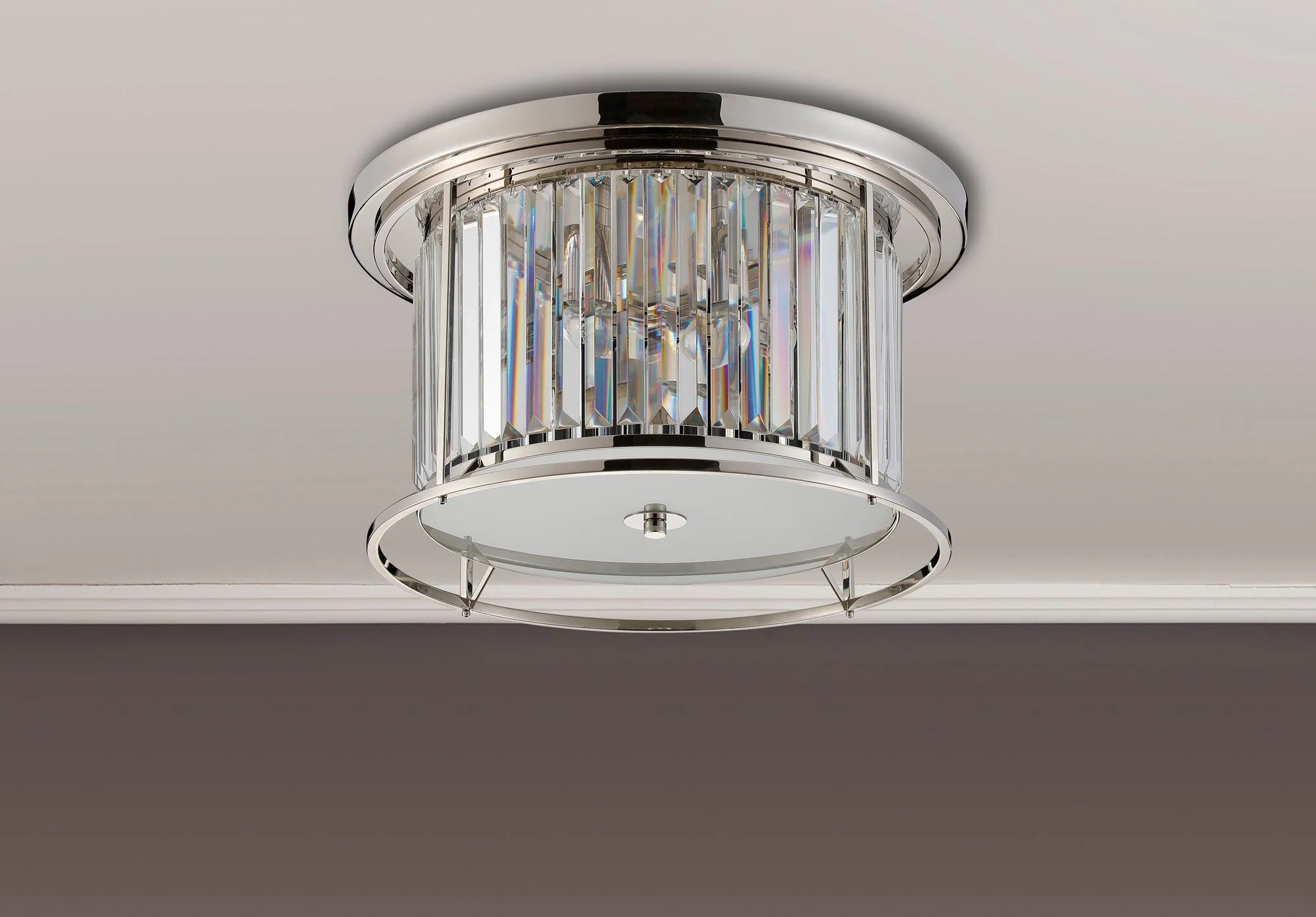 Massa Flush Ceiling Light, 3/4/6Lt x E27 - Satin Black & Clear/Antique Brass & Clear/Polished Nickel & Clear IP20 - Image 15