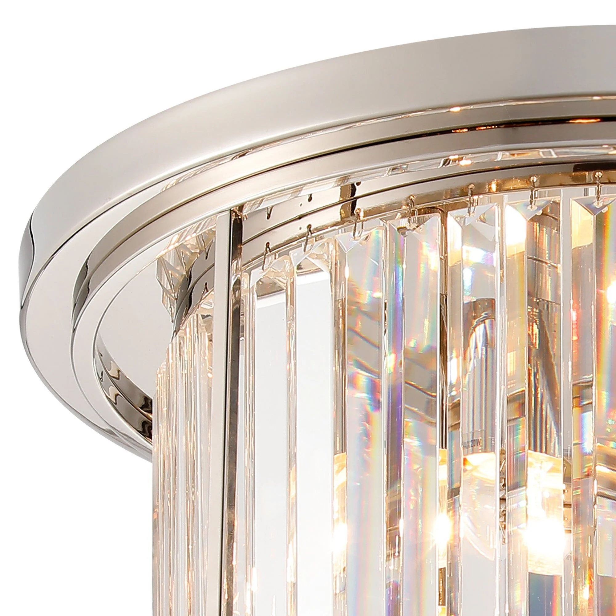 Massa Flush Ceiling Light, 3/4/6Lt x E27 - Satin Black & Clear/Antique Brass & Clear/Polished Nickel & Clear IP20 - Image 16