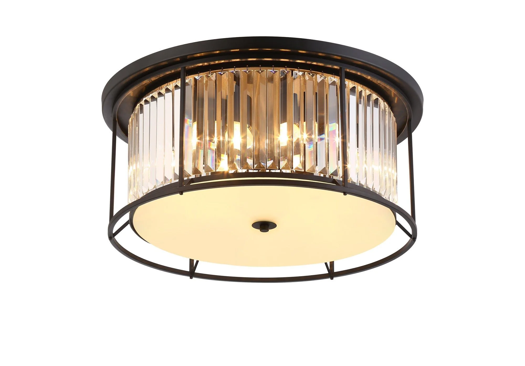 Massa Flush Ceiling Light, 3/4/6Lt x E27 - Satin Black & Clear/Antique Brass & Clear/Polished Nickel & Clear IP20 - Image 17