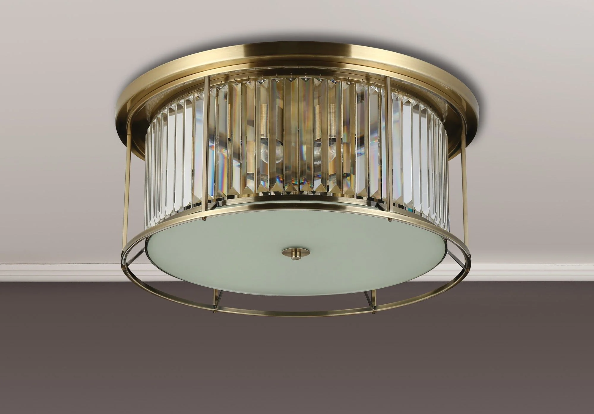 Massa Flush Ceiling Light, 3/4/6Lt x E27 - Satin Black & Clear/Antique Brass & Clear/Polished Nickel & Clear IP20 - Image 21