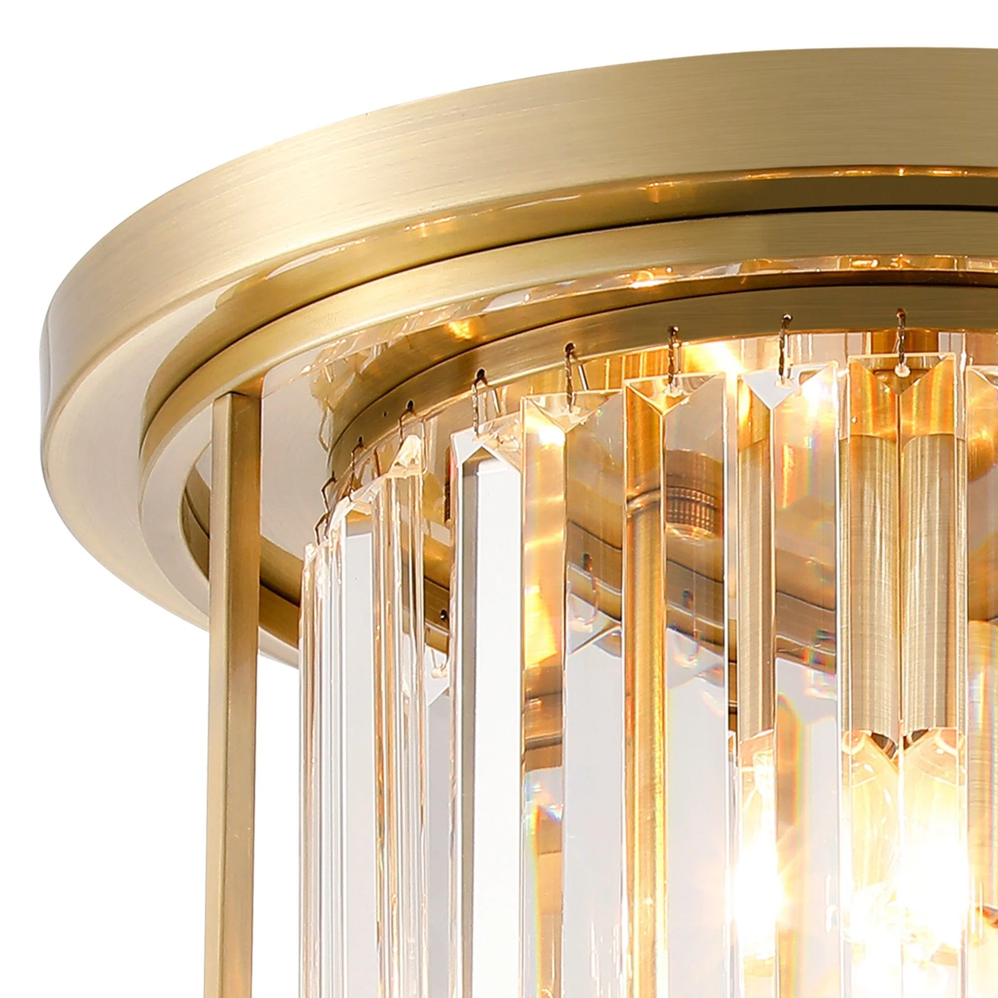 Massa Flush Ceiling Light, 3/4/6Lt x E27 - Satin Black & Clear/Antique Brass & Clear/Polished Nickel & Clear IP20 - Image 5