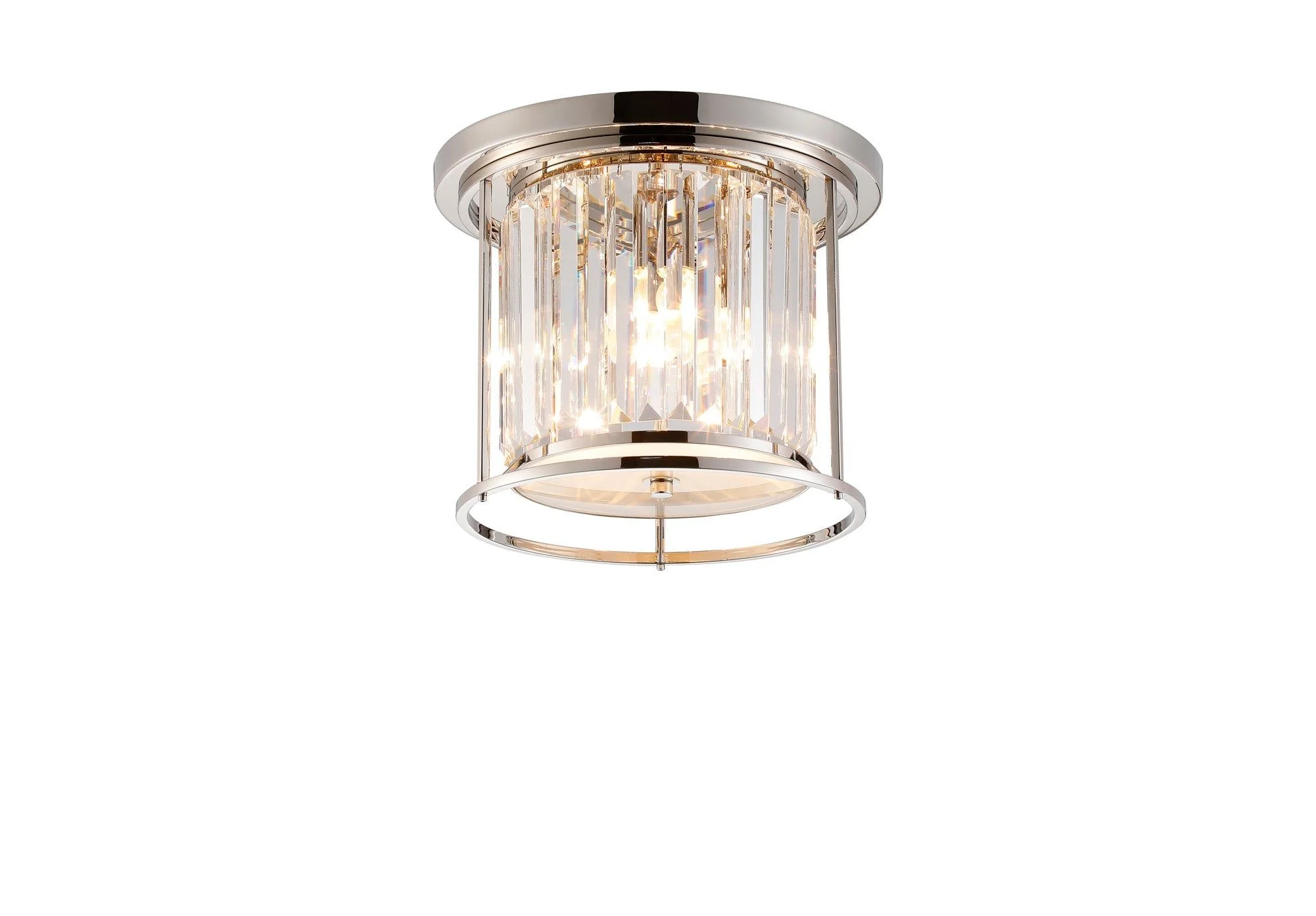 Massa Flush Ceiling Light, 3/4/6Lt x E27 - Satin Black & Clear/Antique Brass & Clear/Polished Nickel & Clear IP20 - Image 6