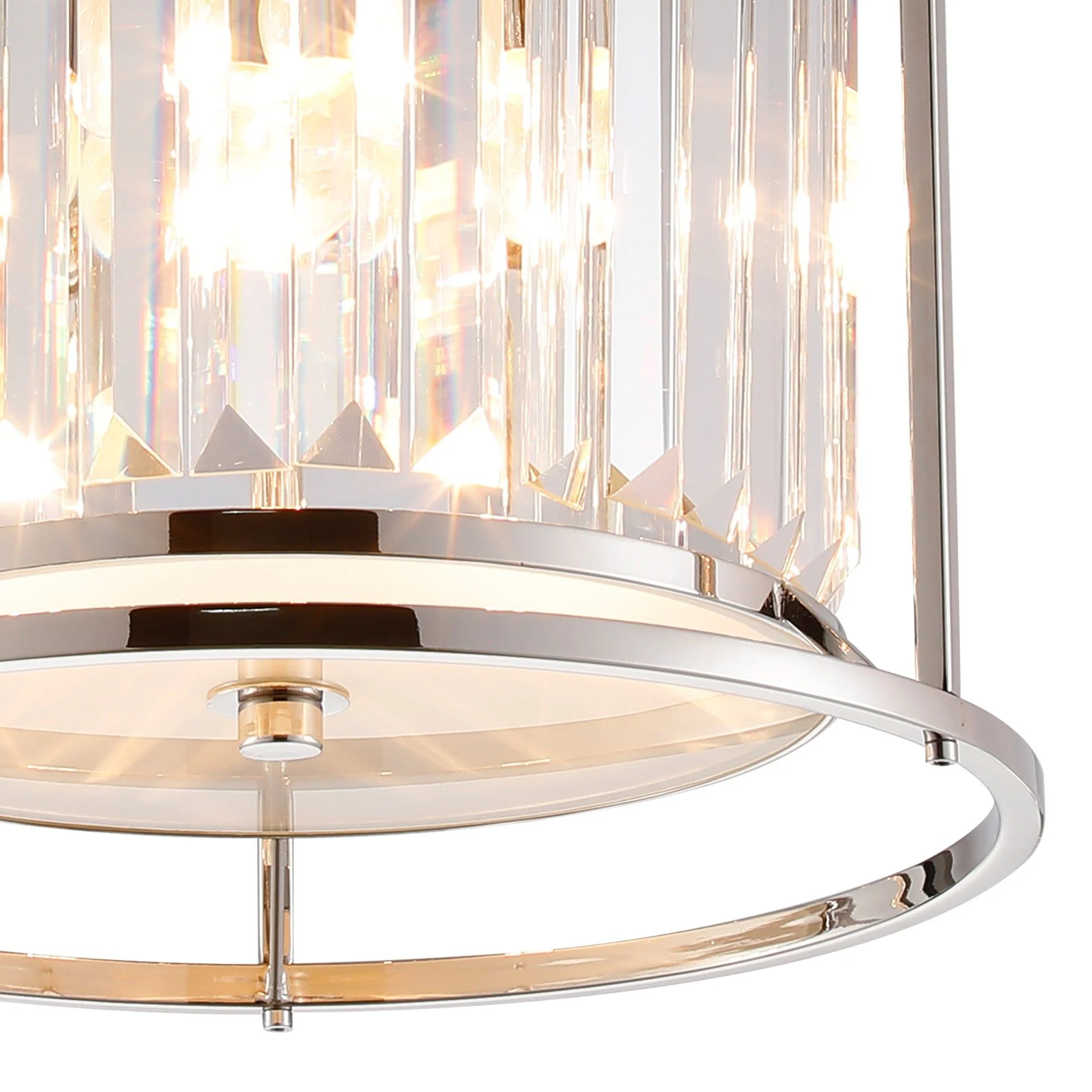 Massa Flush Ceiling Light, 3/4/6Lt x E27 - Satin Black & Clear/Antique Brass & Clear/Polished Nickel & Clear IP20 - Image 7