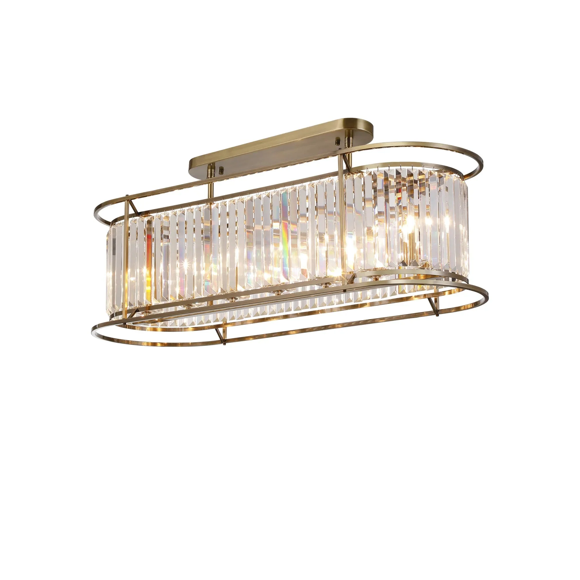 Massa Kitchen Table/Island Ceiling Light, 7Lt x E14 - Satin Black & Clear/Antique Brass & Clear/Polished Nickel & Clear IP20 - Image 5