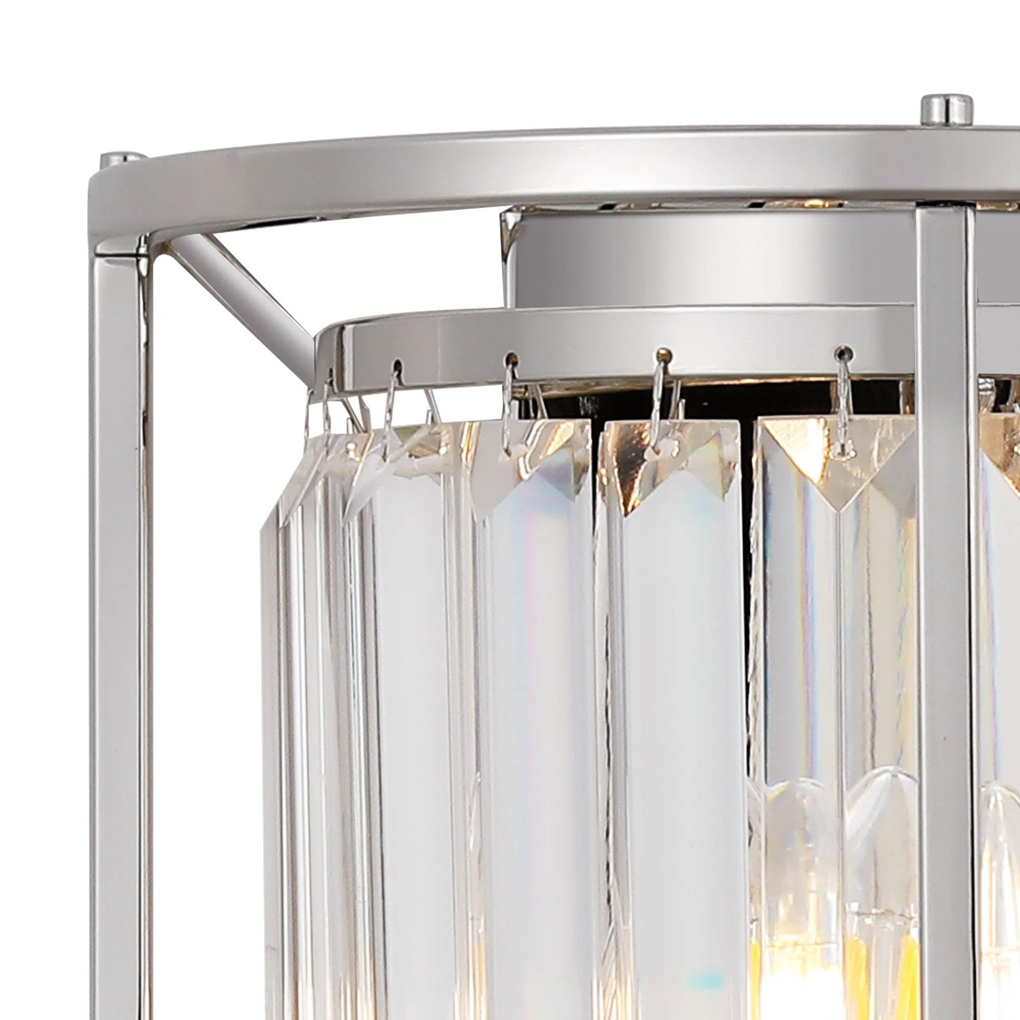 Massa Wall Light, 2Lt x E14 - Satin Black & Clear/Antique Brass & Clear/Polished Nickel & Clear IP20 - Image 6