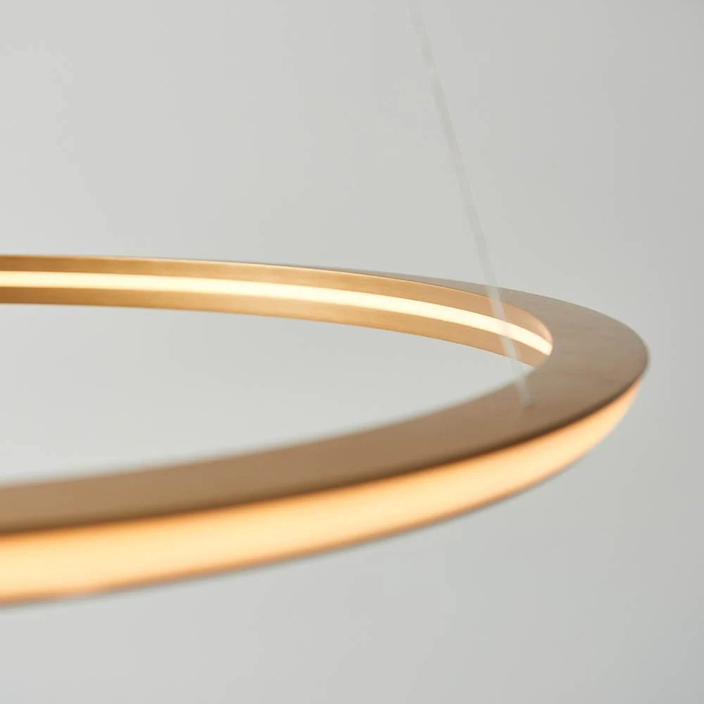 Mateo Satin Gold LED Ring Pendant - Image 2