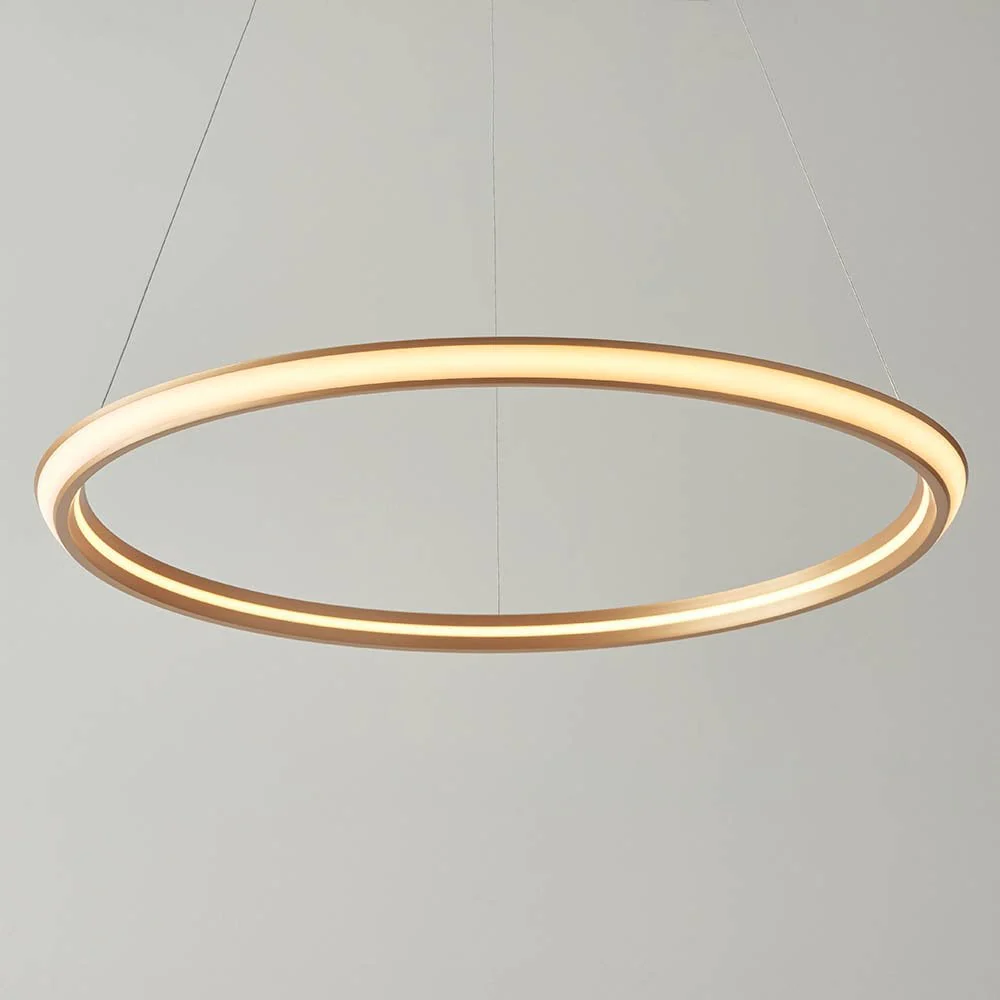 Mateo Satin Gold LED Ring Pendant - Image 6