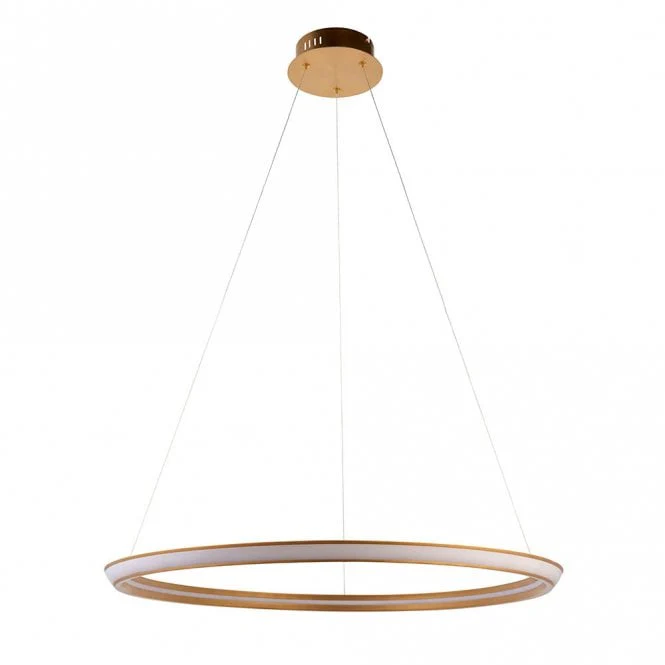 Mateo Satin Gold LED Ring Pendant - Image 7