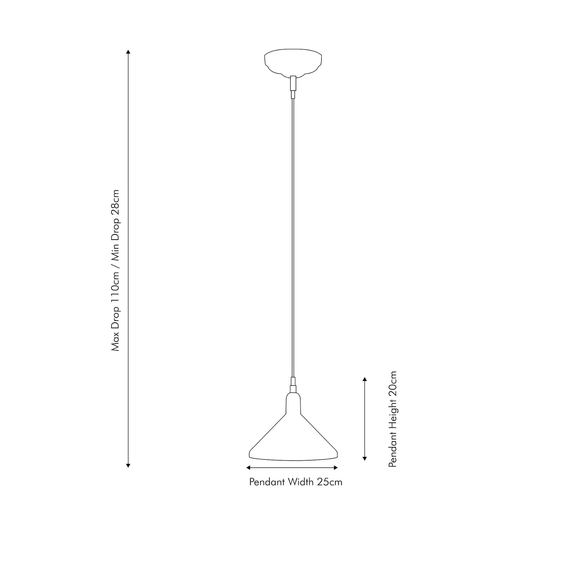 Matt Black and Clear Glass Cone Pendant - Image 3