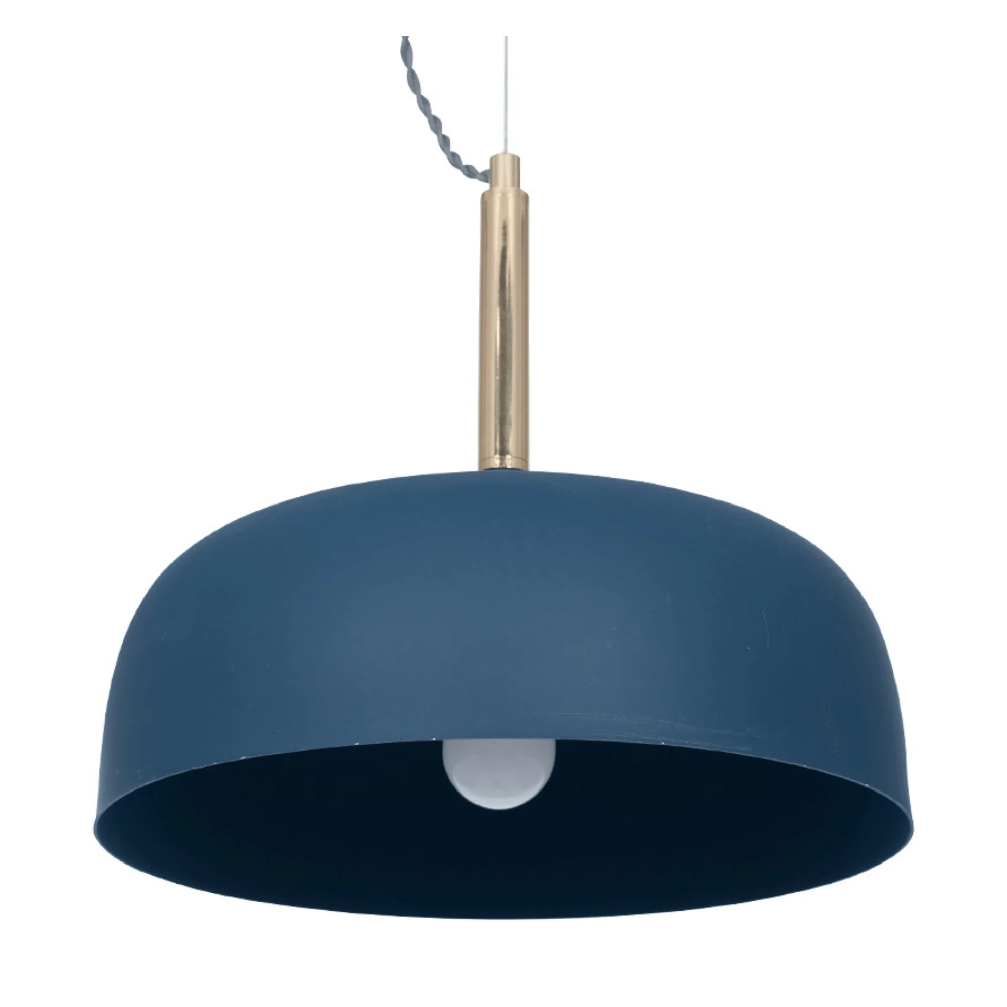 Matt Indigo Domed Metal Pendant - Image 3