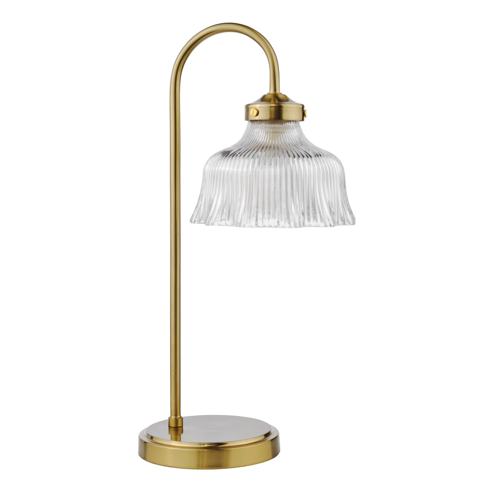 Maude Table Lamp Natural Brass And Ribbed Glass E14 - Image 2
