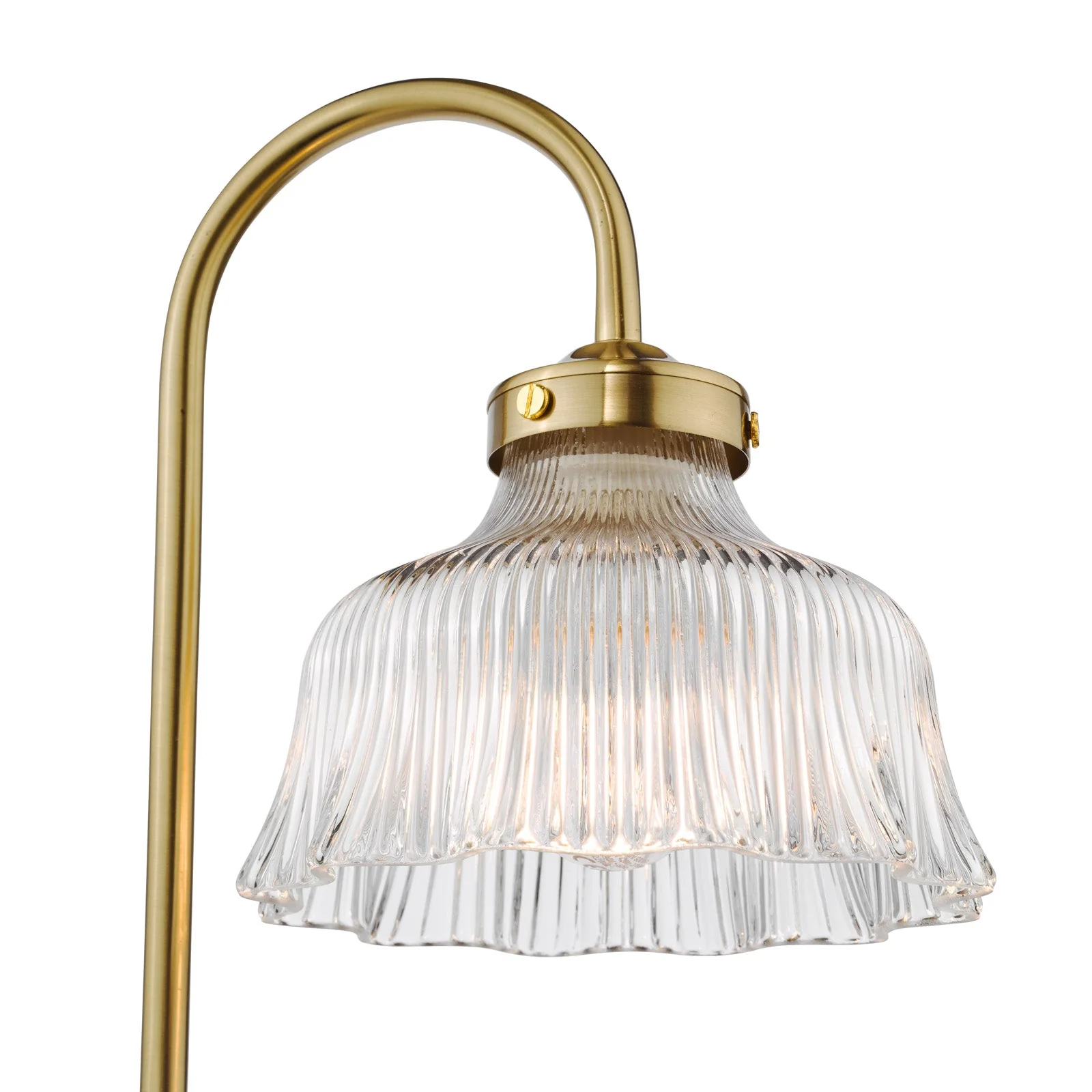 Maude Table Lamp Natural Brass And Ribbed Glass E14 - Image 3