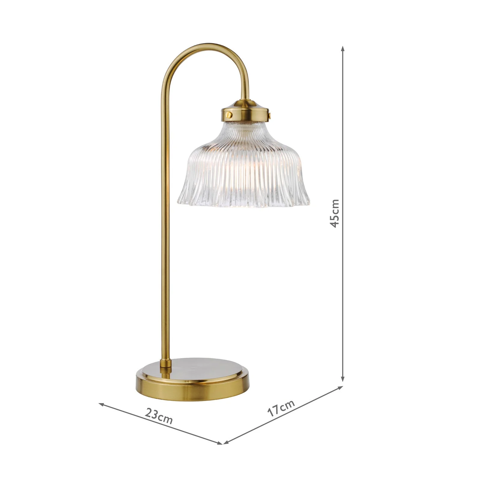 Maude Table Lamp Natural Brass And Ribbed Glass E14 - Image 7