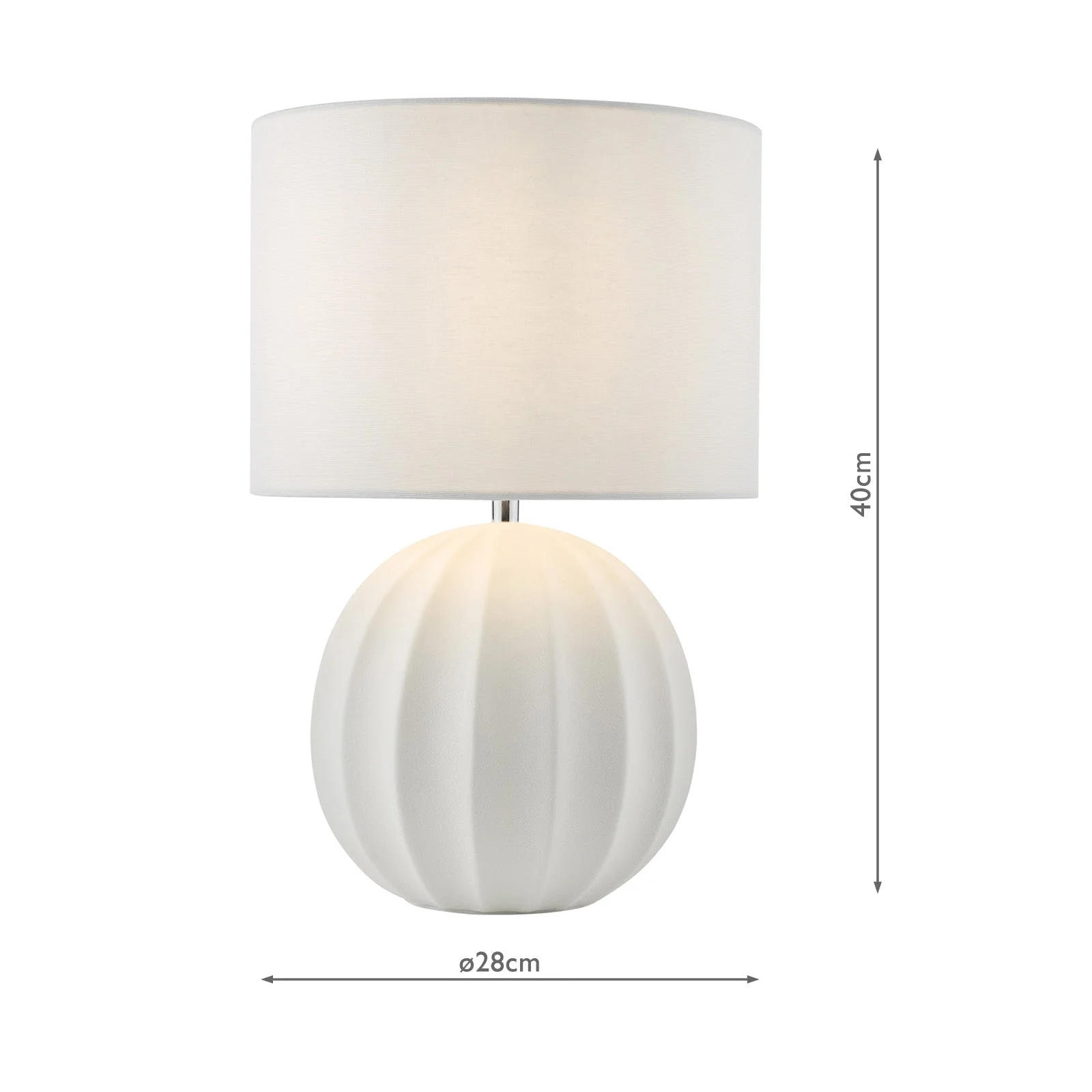 Mavis Ceramic Table Lamp Cream With Shade E27 - Image 7