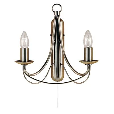 Mayfair 2 Lt Wall Light - Antique Brass