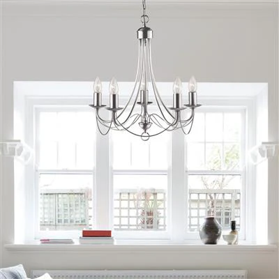Mayfair 3/5/8 Lt Pendant - Satin Silver/Black Iron/Antique Brass Finish - Image 11