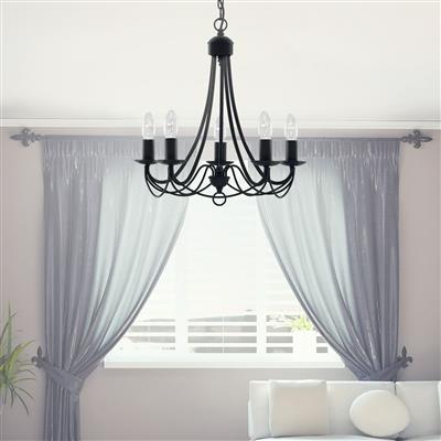 Mayfair 3/5/8 Lt Pendant - Satin Silver/Black Iron/Antique Brass Finish - Image 13