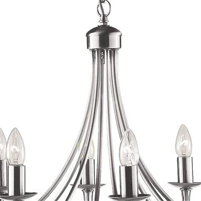 Mayfair 3/5/8 Lt Pendant - Satin Silver/Black Iron/Antique Brass Finish - Image 2
