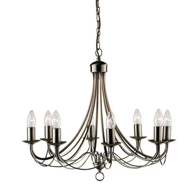 Mayfair 3/5/8 Lt Pendant - Satin Silver/Black Iron/Antique Brass Finish - Image 6